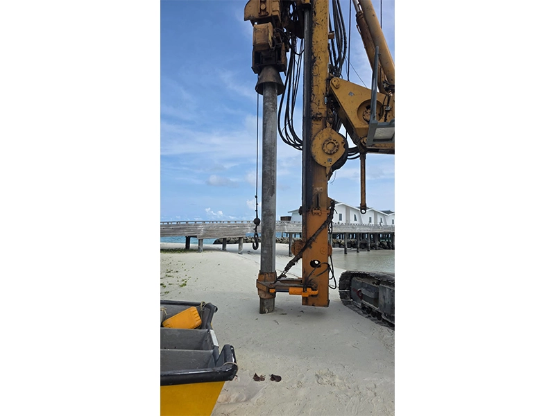 Overseas stockpiled pipe piles