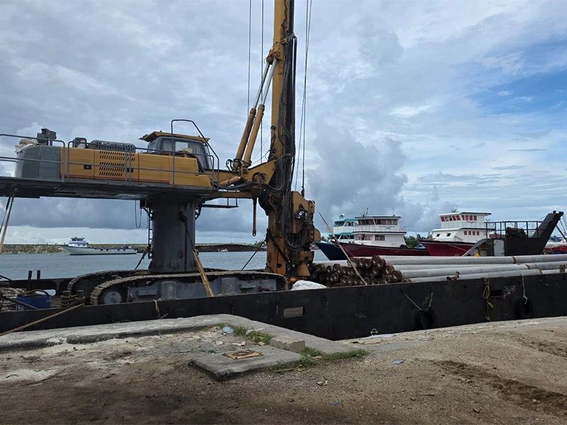 Overseas stockpiled pipe piles