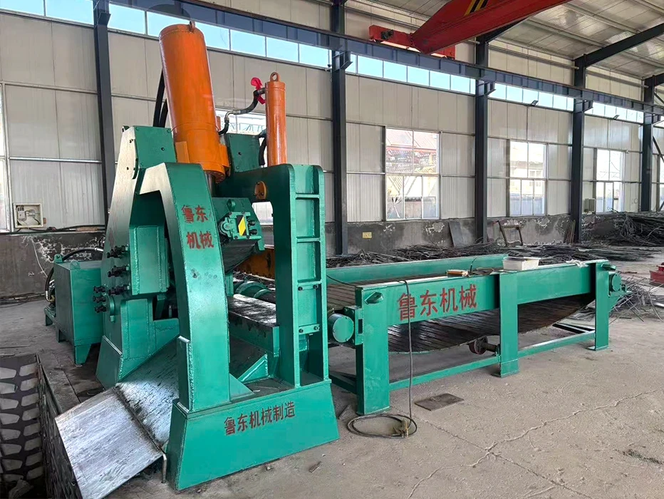 Alligator Shear with Long Conveyor Belt, Workshop Display