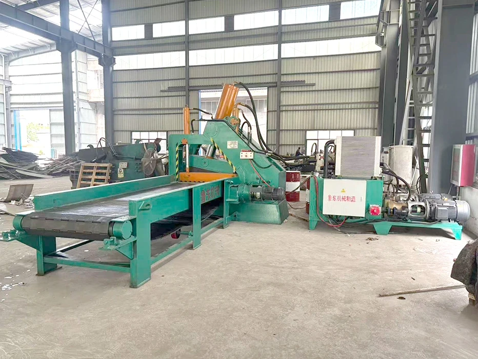 Alligator Shear with Conveyor Feeder Side View